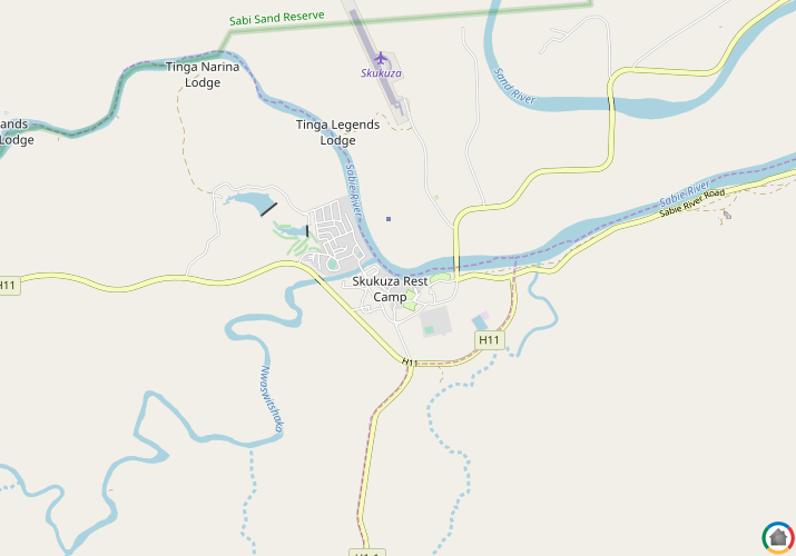 Map location of Skukuza